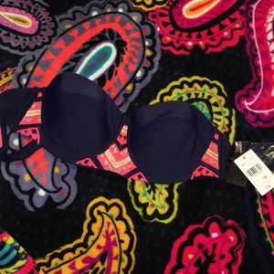 Brand new with tags, dark blue bathing suit top